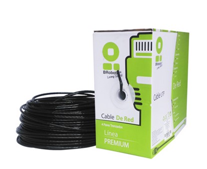 Bobina UTP - CAT5e, 100 m, Exterior Con Gel, Negro, CCA, BROBOTIX 181005 Bobina UTP - CAT5e, 100 m, Exterior Con Gel, Negro, CCA, BROBOTIX 181005